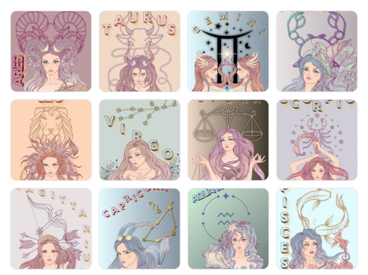 Zodiac Goddess Sticker Collection